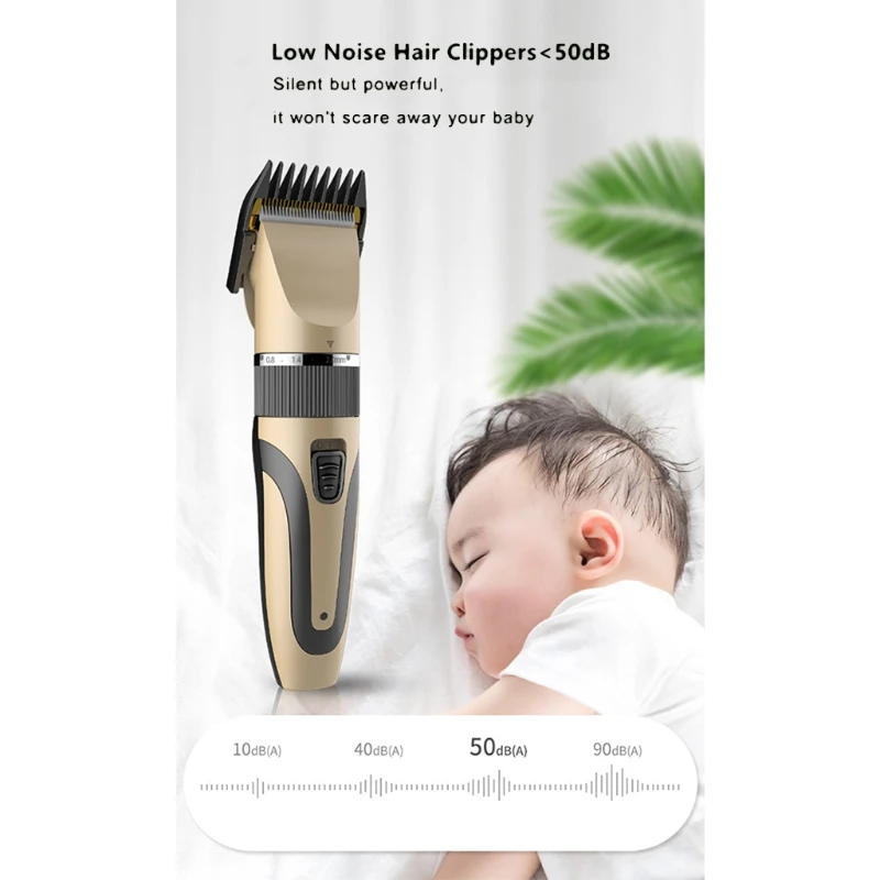 

Машинка для стрижки волос для мужчин, золотистая Беспроводная электрическая машинка для стрижки волос, триммер для бороды, перезаряжаемый ...