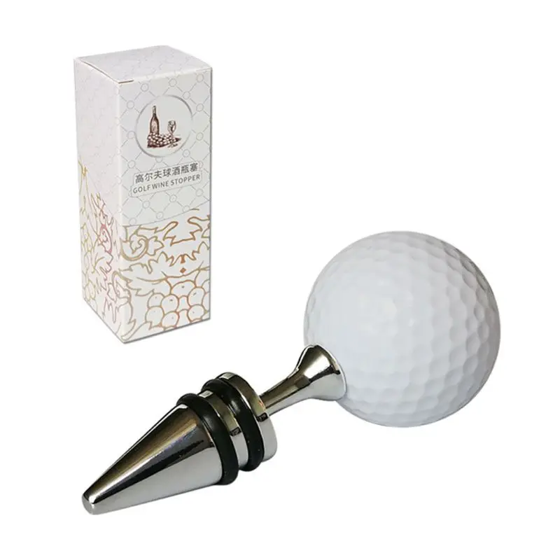 

Creative Golf Ball Decorative Wine Bottle Stoppers Top Decoration Ideal Gift for Wine or Golf Lover Keeps Wine Fresh