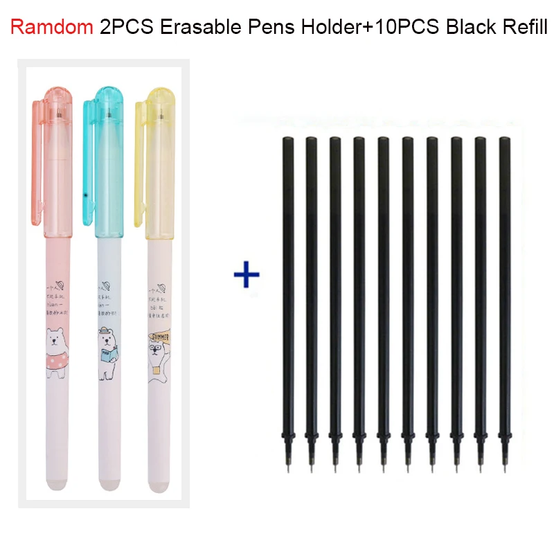 12 шт./компл. Милая гелевая ручка стержень со стираемыми чернилами стираемая