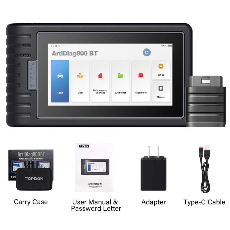 Topdon Car Diagnostic Tool ArtiDiag800 BT OBD2 Automotive Scanner Professional ABS SRS DPF Oil 28 Reset Auto Car Diagnostic Tool