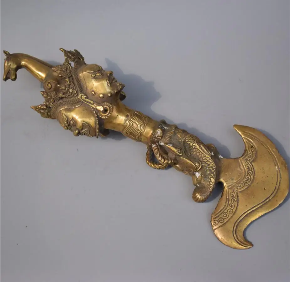 Медная Статуя YM Kaiguang латунная статуя Vajra pin Волшебная пестик и волшебная посуда