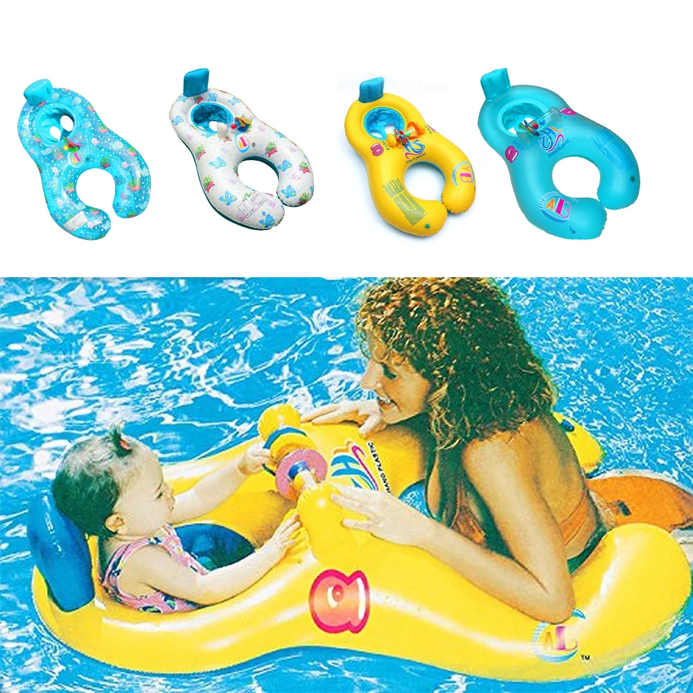 Mother Child Inflatable Ring Swimming Circle Baby Float Double Pool Accessories Wheels Swimtrainer Circles | Мать и ребенок