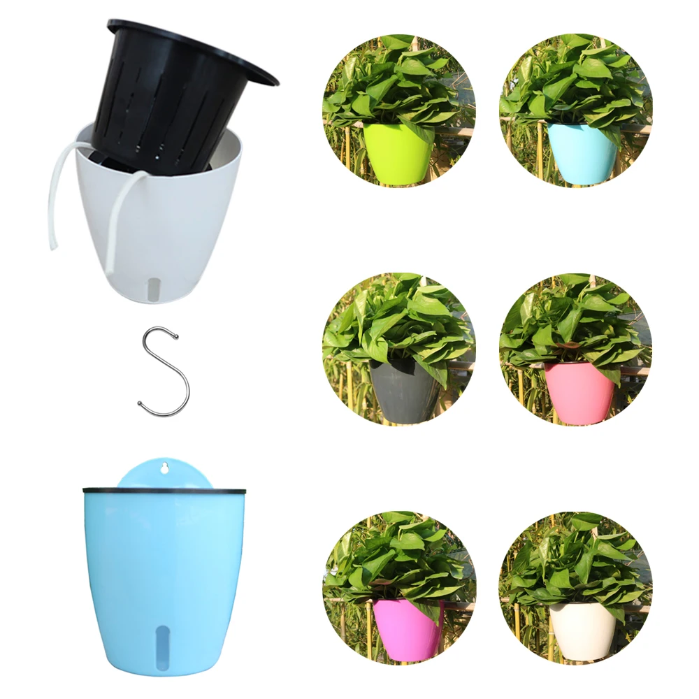 1 шт. настенный пластиковый цветочный горшок для сада и балкона|Цветочные горшки