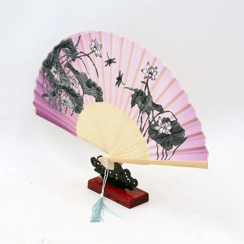 

Vintage Bamboo Folding Hand Held Flower Fan Chinese Dance Party Pocket Gifts Party Wedding Birthday Supplies Summer Fan