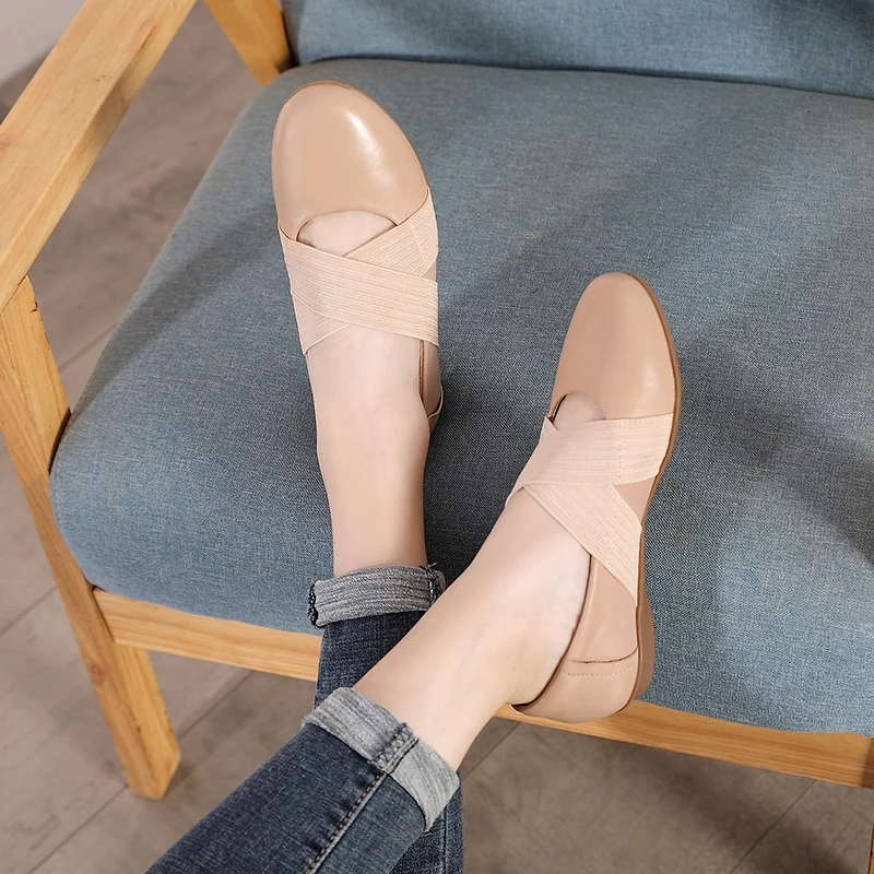 Женские мокасины из натуральной кожи VALLU мягкие удобные балетки на плоской