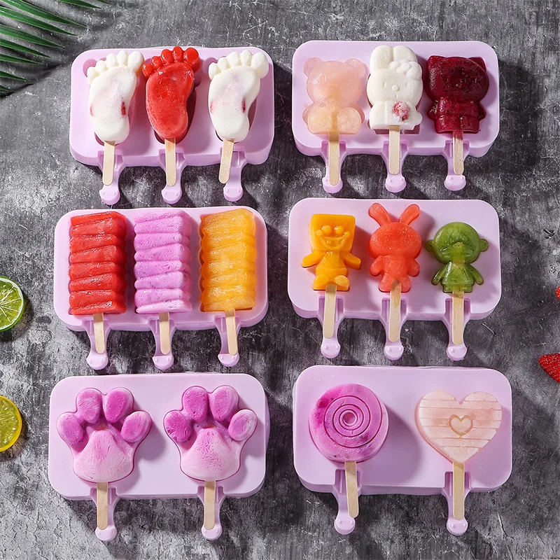 Симпатичные DIY формы для мороженого с губами и 50 шт деревянные палочки пищевого