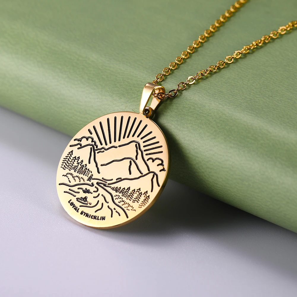Модные ожерелья из нержавеющей стали лазерная гравировка подвески для кемпинга