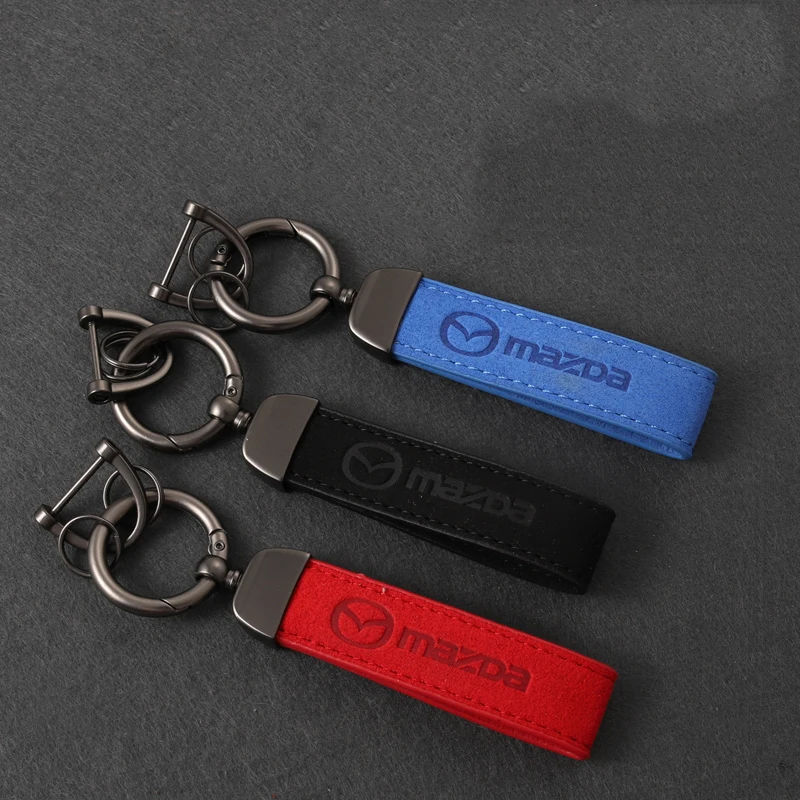 

Car Key Accessories Car Logo Leather Keychain Auto Keyring for Mazda 2 3 4 5 6 7 8 323 626 CX5 CX7 CX9 RX8 MX3 MX5