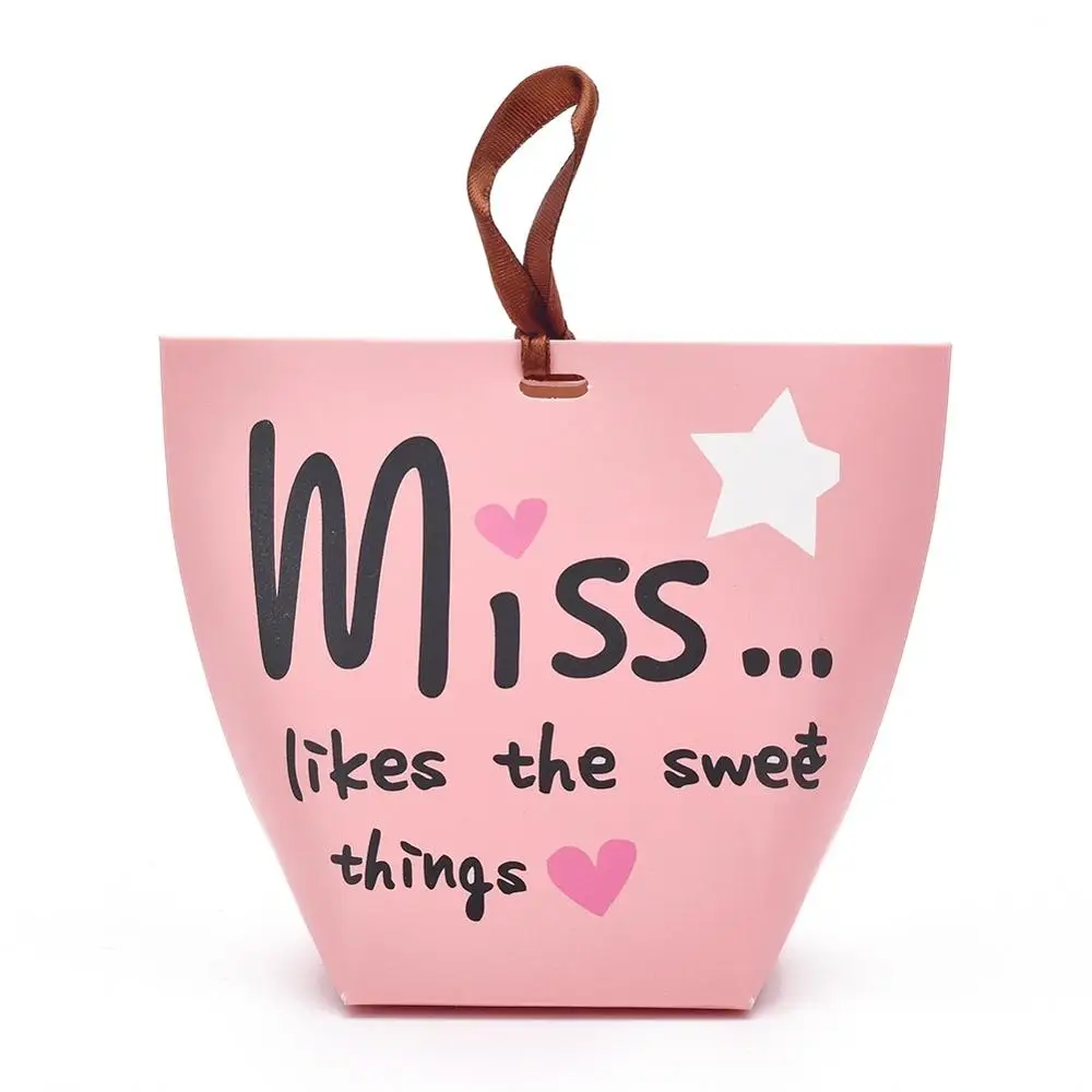 

100Pcs Folding Paper Bags Ribbon Box Jewelry Storage Packaging Bags Wedding Party Gift Box Christmas Sweets Candy Chocolate Bags