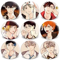 haikyuu anime badge pin button otaku bag garniture brooch jewelry badge accessories for clothes backpack decoration gift