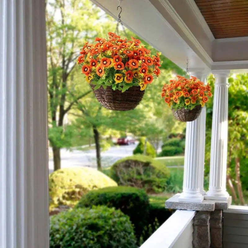 Искусственная ромашка цветы кусты 4 шт. цветочные пряди искусственные растения