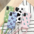 Для Samsung Galaxy A02s GalaxyA02s A 02s SM-A025F бампер 6,5 дюймов модные веревочки держатель ожерелье ремешок шнур термополиуретановые Чехлы для телефона