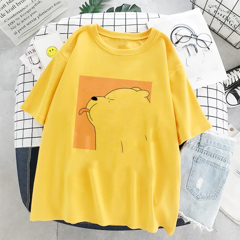 Новинка 2021 футболка Kawaii с белым медведем женская модная Harajuku Ulzzang женские