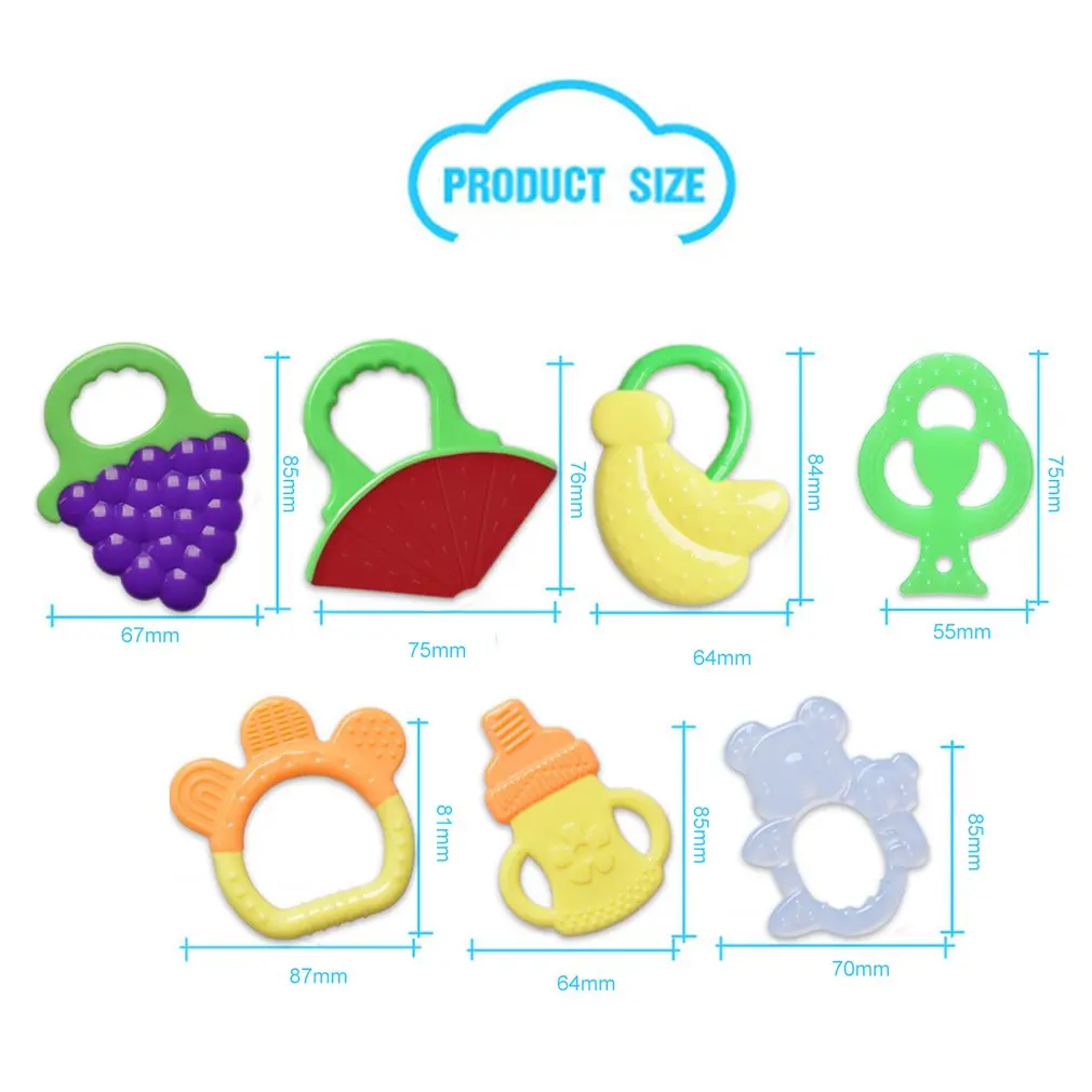 

Infant Supplies Non-toxic Safety Cartoon Shape Baby Teether Toys Food Grade Silicone Dental Care Bite Tools for Baby
