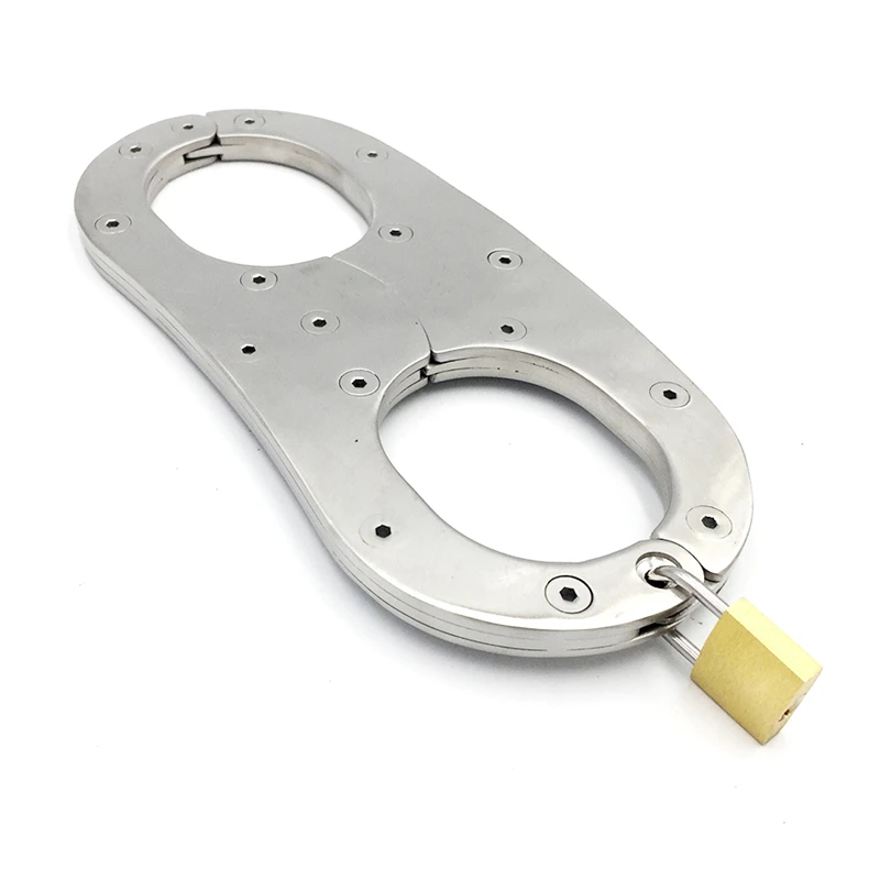 Новый Дизайн Наручники из нержавеющей стали Фетиш ведомый Блокируемый наручники