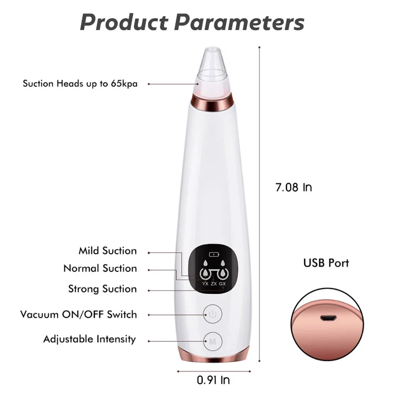 

ABAY Blackhead Remover Face Beauty Deep Nose Cleaner T Zone Pore Acne Pimple Removal Vacuum Suction Facial Clean Skin Tool
