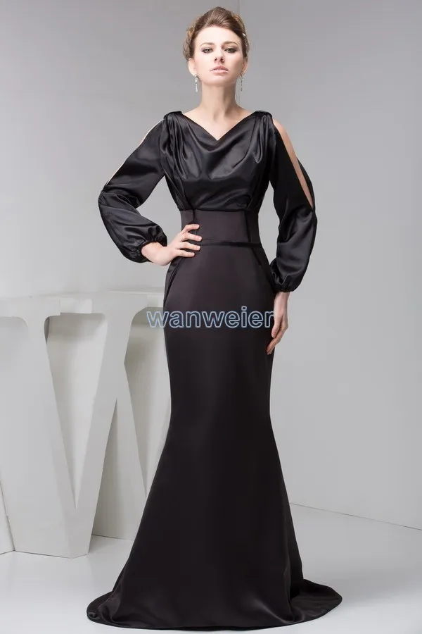 

فستان سهرة 2021new design real photo plus size floor length cap sleeve formal long sleeve v-neck Mother of the Bride Dresses