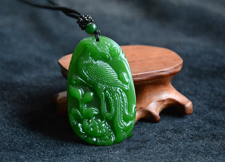 Натуральный китайский кулон из яшмы нефрита ручная резьба Феникс модные