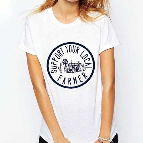 

Women's Graphic T-Shirt Farm T-Shirt Short Sleeve Solid Letter Print Summer T-Shirt