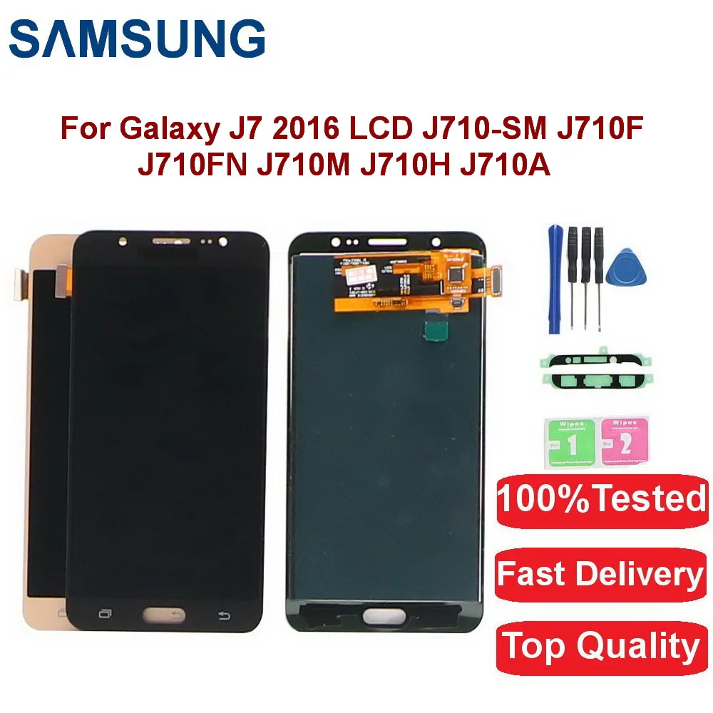 ЖК дисплей с сенсорным экраном и дигитайзером в сборе рамкой для Samsung Galaxy J7 2016 J710