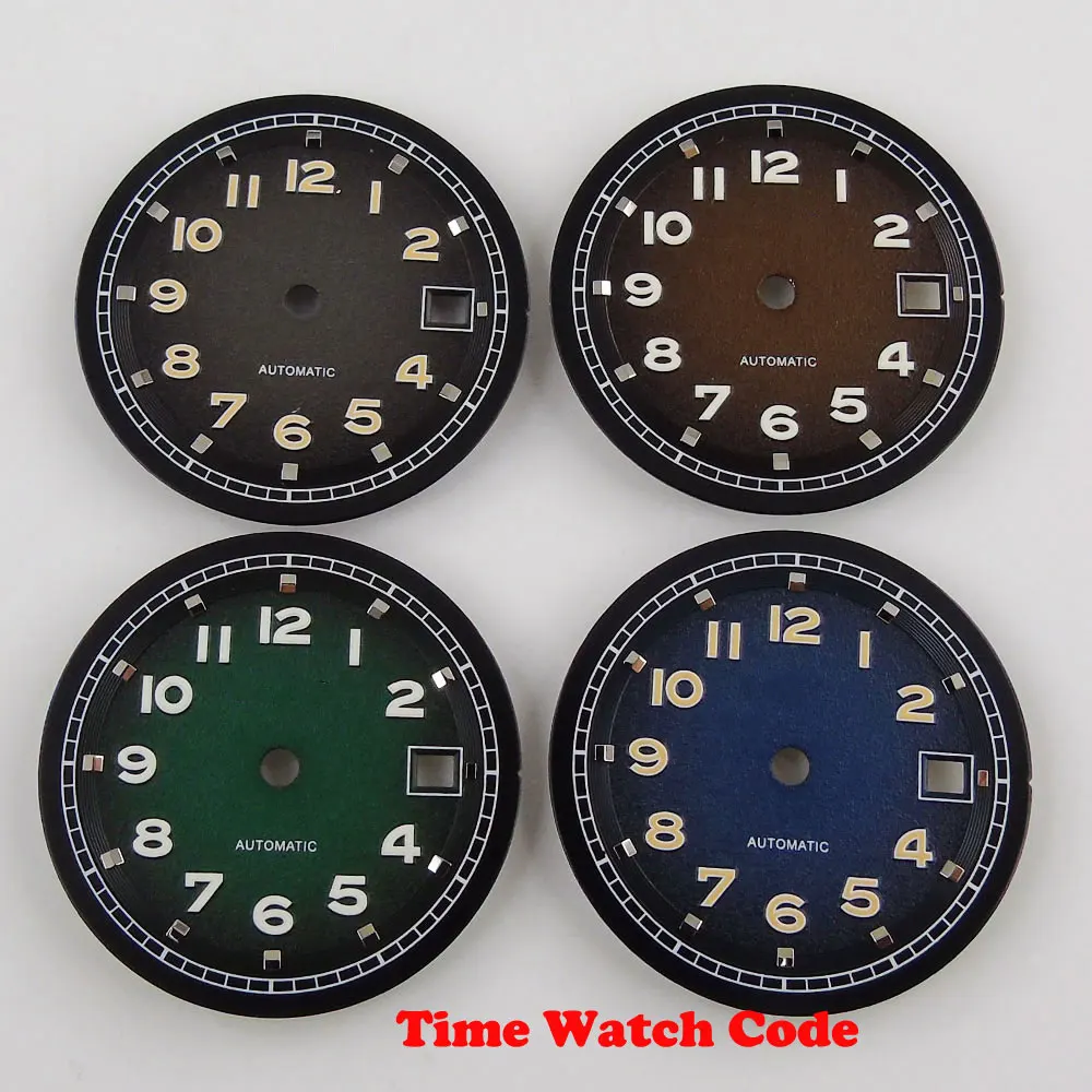 

4 Color 31.5mm Watch Dial Parts with Date Window Fit For ETA 2836 2824 MIYOTA 8215 821A Mingzhu DG 2813