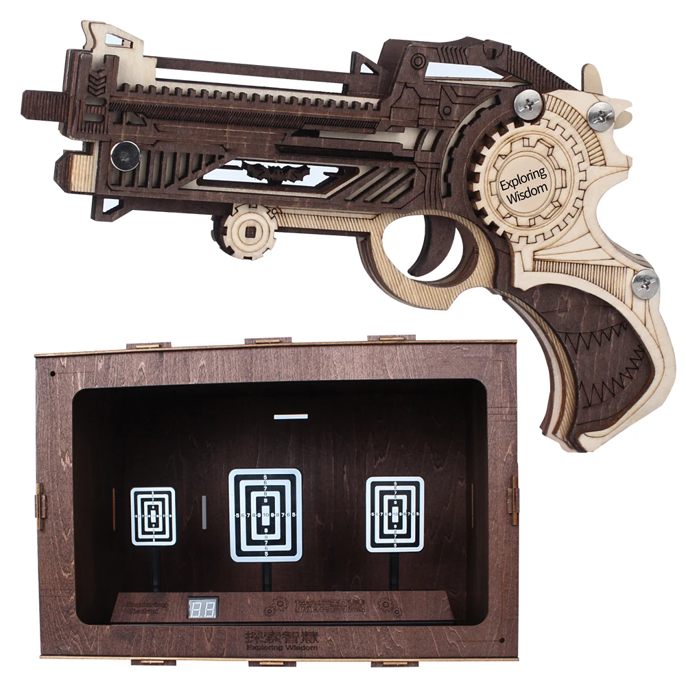 Игрушечные стебли деревянная модель оружия Резиновая лента пистолет в сборе