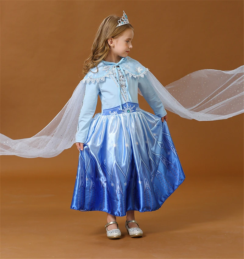 2020 платье для Хэллоуина Эльза 2 розово-голубое девочек детвечерние праздничный