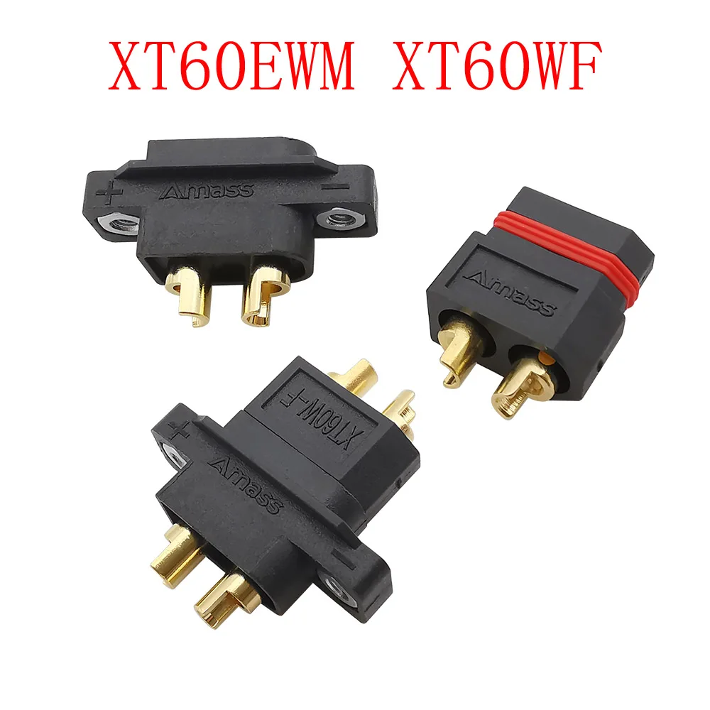 

2Pair XT60EW-M XT60W-F Male Female Battery Connector Gold Plated XT 60 Bullet Plugs Black Shell for RC Parts FPV Racing Drone