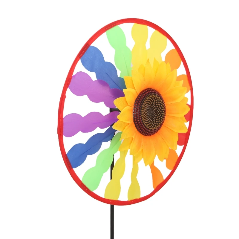 Ветряная мельница в виде подсолнечника Юла ветра счетчик дома дворовый садовый