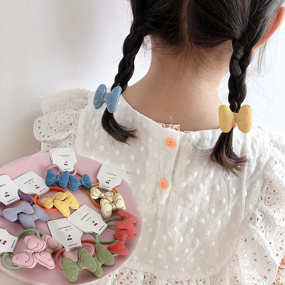 Маленькая девочка веревка для волос лента бант с эластичными резиновыми лентами