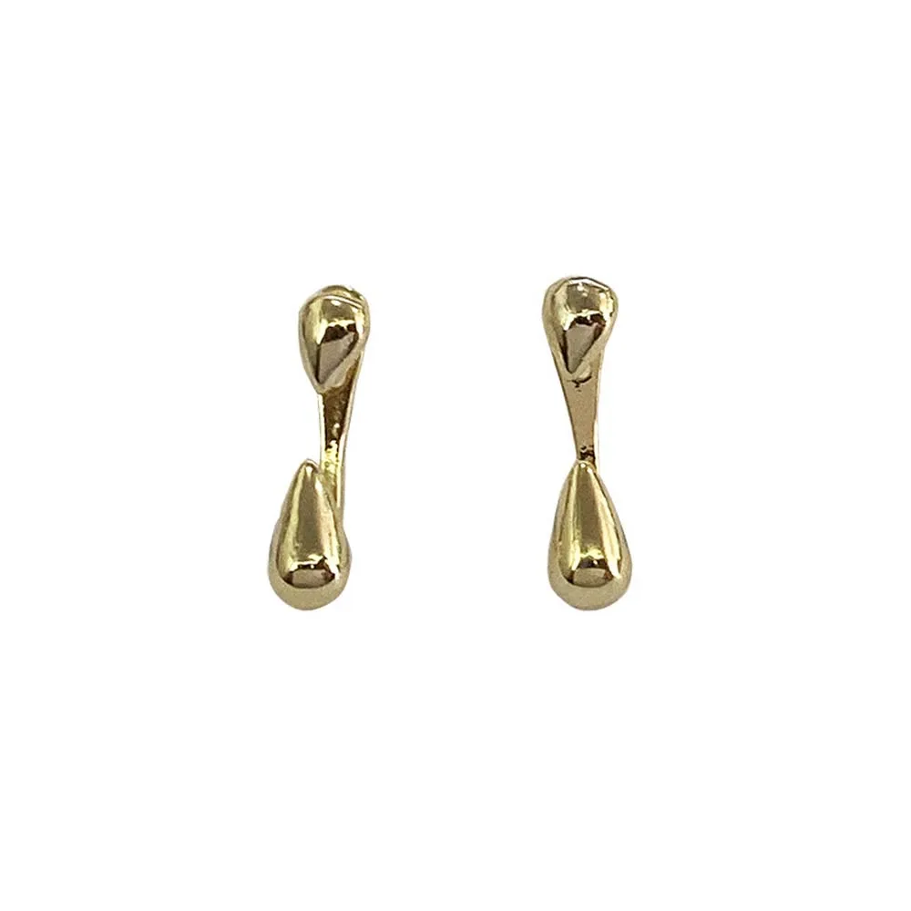 

Metal Simple Drop Shaped Earrings Gold Silver Color Ear Stud Earrings Women Girls Fashion Temperament Personality Ear Jewelry