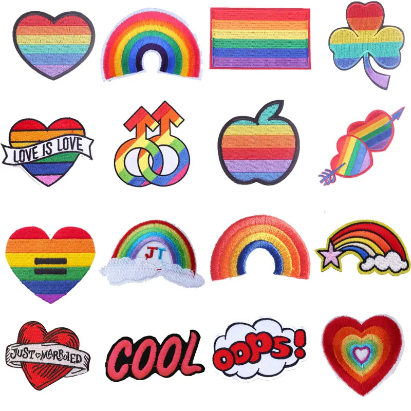 ЛГБТ радужные патчи для одежды железные на вышитые детской наклейки аппликации