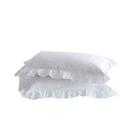ruffle pillowcase pure white princess style pillow case antibacterial and mite removal lace pillowcase 48x74cm pillowase 2pieces