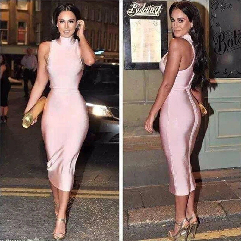 INDRESSME миди для женщин Бандажное вечерние летнее платье модное с высоким плотно
