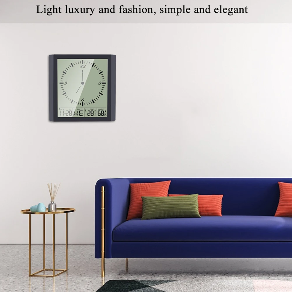 

Fashion Nordic Style Large Screen Digital Alarm Clock Battery Operated Wall Digital Clock Humidity/Weather/Snooze Alarm Clock
