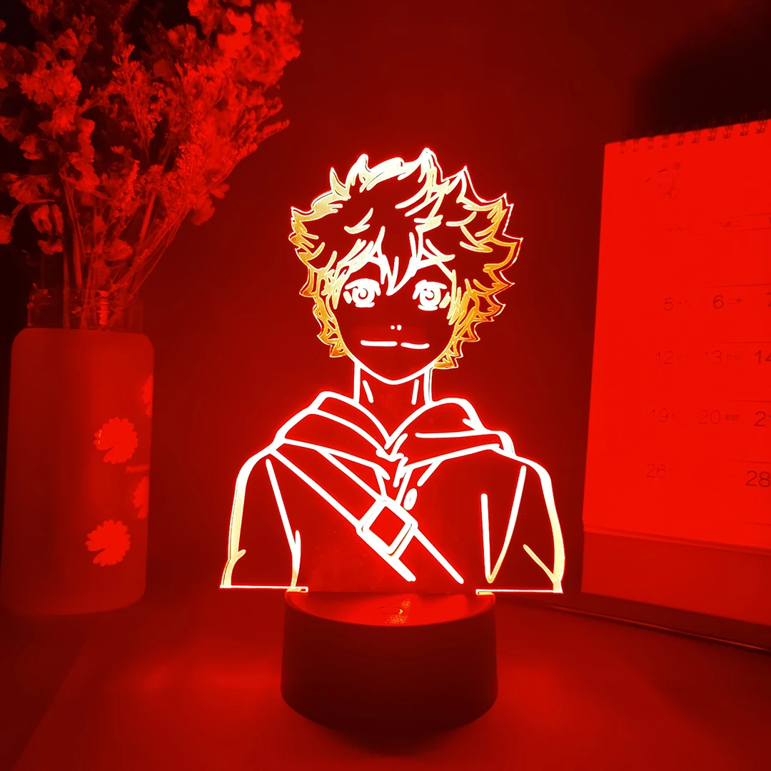 

Japanese Anime Haikyuu Hinata Shoyo Volleyball 3D Nightlights LED Manga Gift Bedside Table Lamp Lights for Room