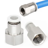 pcf white air tube hose 4 6 8 10 12 pneumatic connector hose quick connector 18 38 12 14 female thread air connector