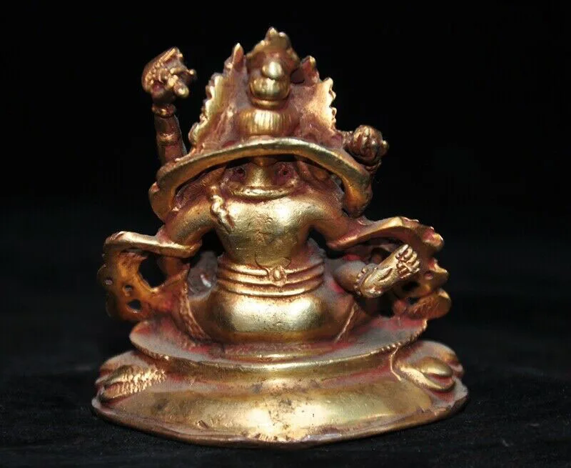 

wedding decoration Tibet Buddhism Fane bronze 24k gold Gilt Hevajra Red Jambhala Buddha statue