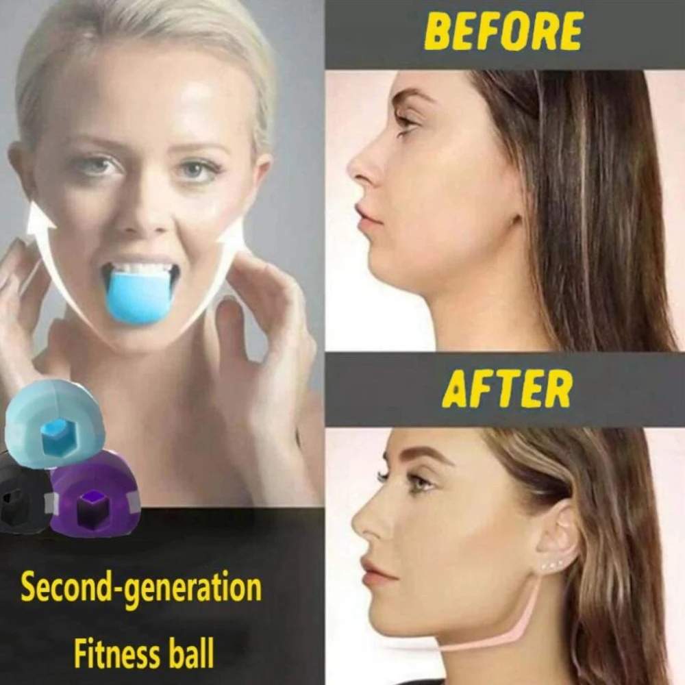 New Face Fitness Balls Face Masseter Silica Gel Muscle Training Fitness Ball Neck Face Toning Jawrsize Muscle Exerciser