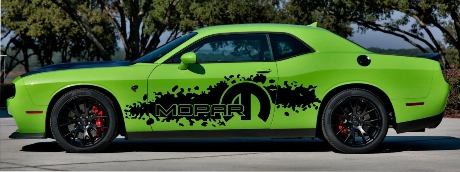 

2x dodge challenger 2008-2018 side vinyl graphics decals kit stickers mopar logo