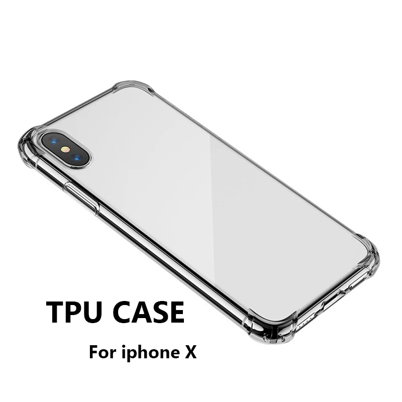 Кристально чистый ТПУ полный защитный чехол для iphone x X мягкий телефона