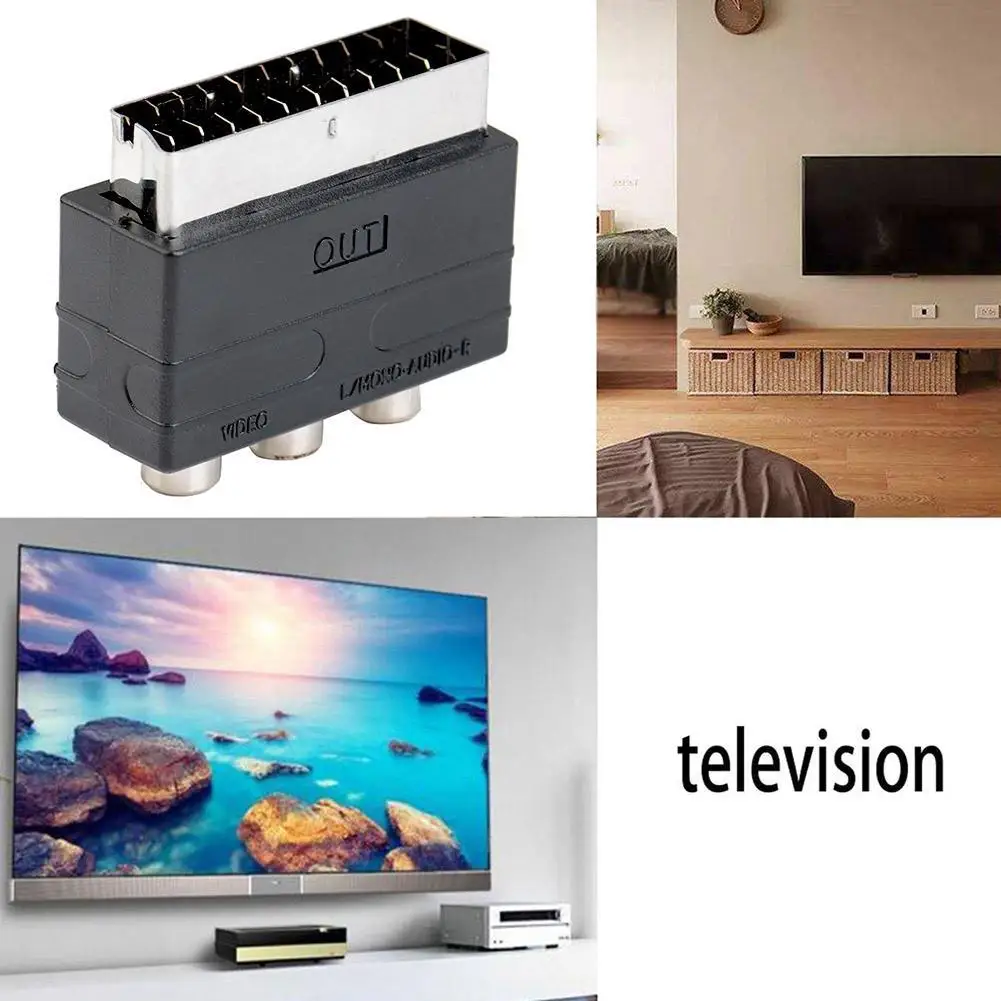 Адаптер RGB Scart на 3 RCA S Video Композитный SVHS для видео AV проектора телевизора DVD