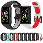 Ремешок силиконовый для смарт-часов Huawei Honor band 6, двухцветный Регулируемый сменный Браслет Для Huawei band 6