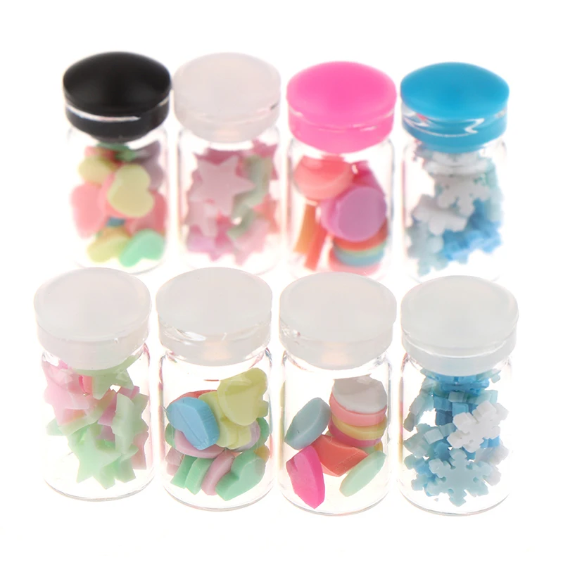 

4Pcs/Set 1:12 Dollhouse Miniatuer Simulation Furniture Toys Candy Glass Jar For Dolls Decor For Baby Girls Gifts Toys