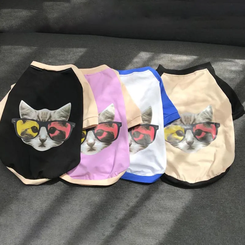 Летняя одежда для домашних животных Костюм маленьких средних собак Футболка с