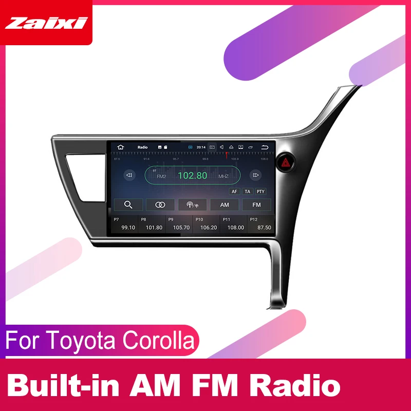 ZaiXi для Toyota Corolla 2016-2018 Автомобильная Мультимедийная система Android 2 DIN Автомобильный