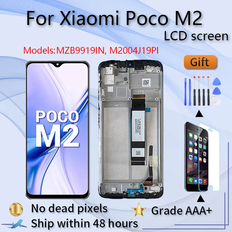 

6.53" For Xiaomi Poco M2 LCD Screen Display+Touch Panel Digitizer Frame For Xiaomi Poco M2 lcd Pocophone M2 MZB9919IN
