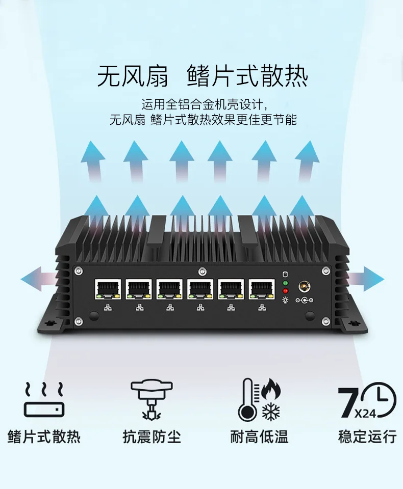 6*Intel i210/i211 Fanless Mini PC J1900 Celeron 3865U 3965U 2955U Firewall Router Industrial Control Host Windows 7 10 Linxu | Компьютеры