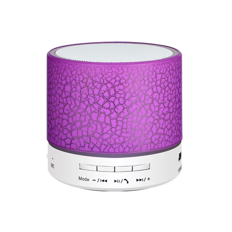 Purple Мини Bluetooth динамик беспроводной колоннар громкий динамик светодиодный стерео сабвуфер TF карта USB Mp3 аудио музыкальный плеер - Цвет: Purple