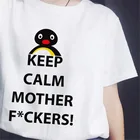 Женская футболка с милым принтом пингвина, женские топы, футболки Ulzzang Harajuku, футболка для девочек, летняя женская футболка с круглым вырезом и коротким рукавом